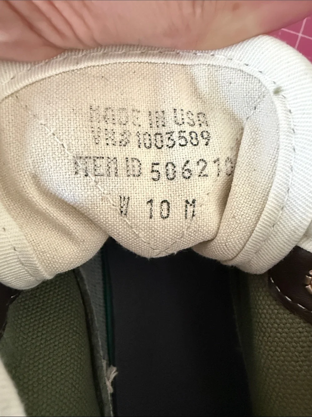 L.L. Bean Olive Green and White Women's Winter Duck Boots with Orange Laces